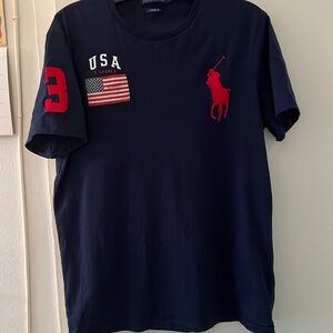 Men’s Polo Ralph Laurent Tshirt navy blue medium
